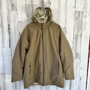 L.L.Bean Men’s Maine Hooded Parka In Tan Full Zipper Insulated Size Large